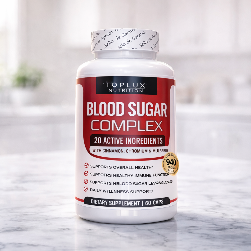 Toplux Blood Sugar Complex: Fórmula diaria para equilibrio corporal