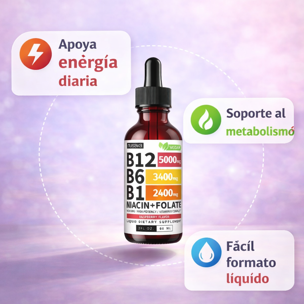 2 Unidades Mega B Complex 5000mg con B12, B6, B1: Energía y vitalidad diaria